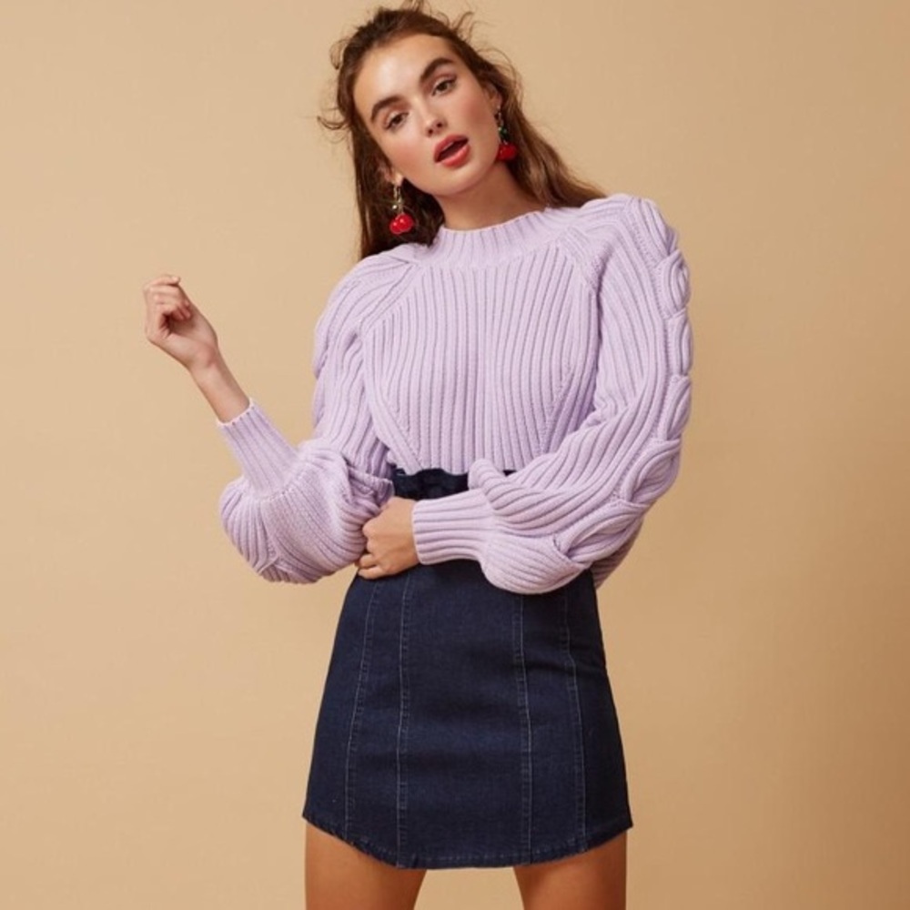 NWOT finders keepers small purple knit sweater